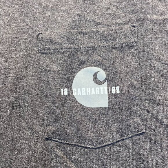 Carhartt Men’s Size 2XL Relaxed Fit Shirt Long Sleeve,Dark Gray  Logo - Picture 10 of 12